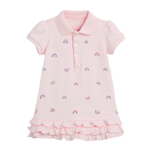 Little Maven Western Children's Dress Short-Sleeve Summer New Pure Cotton Girls' Princess Dress