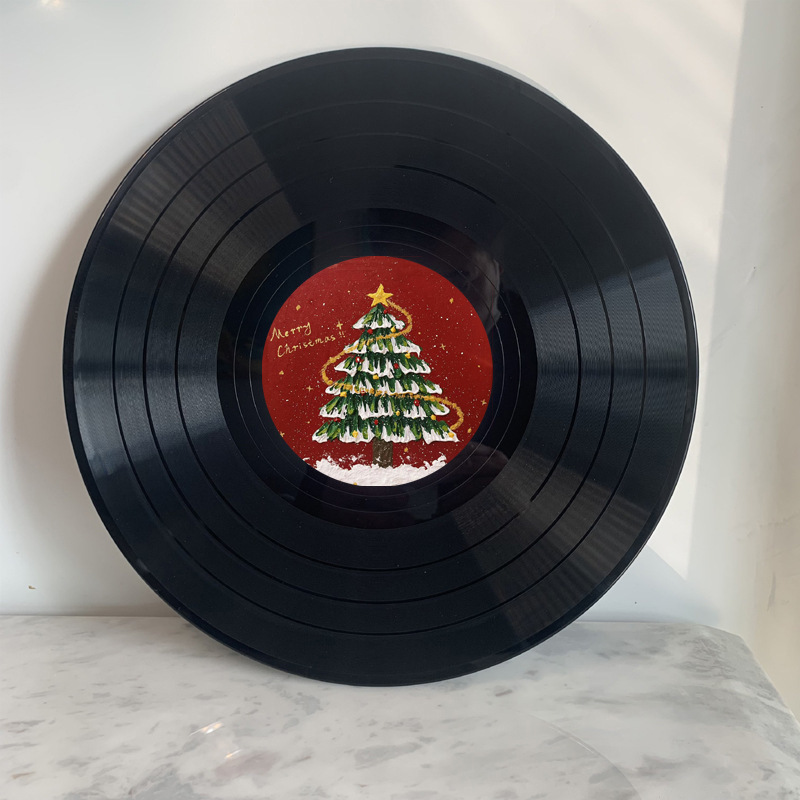 クリエイティブ落書きビニールレコード装飾バーパブインテリア壁装飾レトロノスタルジックな壁古いレコード装飾|undefined