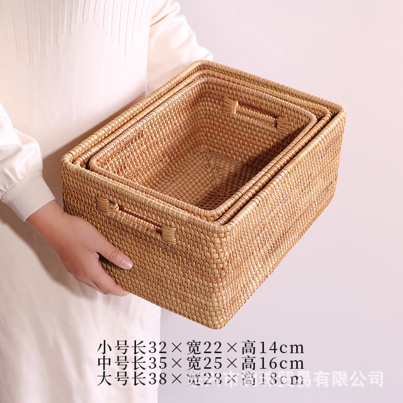 Cesta de almacenamiento de caña pan pan al vapor cesta de frutas caseras cestas de almacenamiento de verduras cestas de bambú cestas de picnic snack