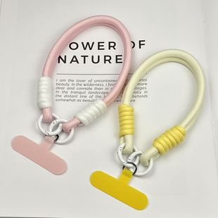 Factory wholesale simple wind mobile phone case short hand rope light color all-match wrist strap durable strong key chain hanging chain