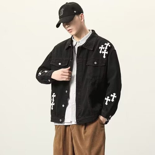 Autumn New Men's Denim Jacket Trendy Brand Japanese Retro Loose American Wash Street Style Casual Fashion Jacket