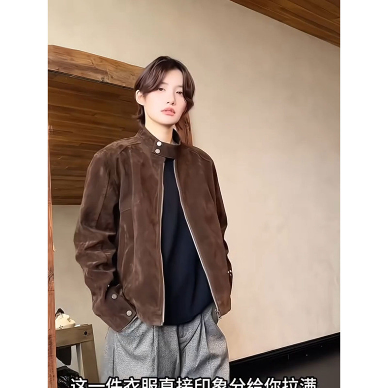 现货网络图慎用【EME】摩登年代复古绒皮夹克外套JK78089特570|undefined