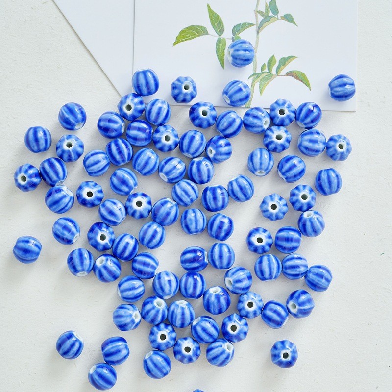 Jingdezhen joyería de cerámica DIY accesorios de la joyería flor esmalte sandía perlas haciendo collar pulsera tejida femenina material