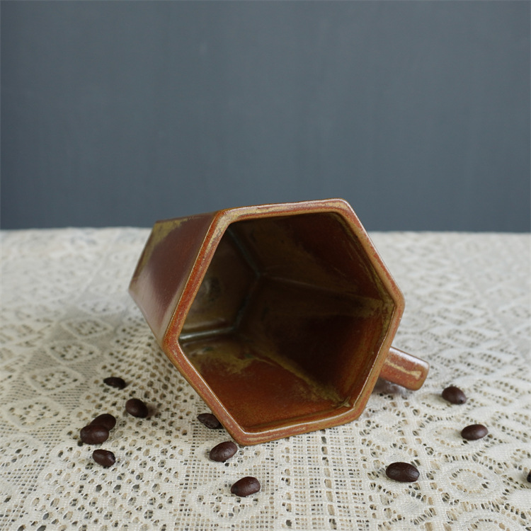Keramik Vintage Kaffeetasse - Einzigartiger Töpferware Becher_voghion.com