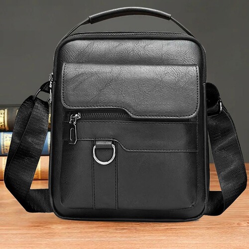 Fashionable unisex crossbody shoulder bag with soft pouch, slim vertical small backpack, multifunctional retro crossbody bag