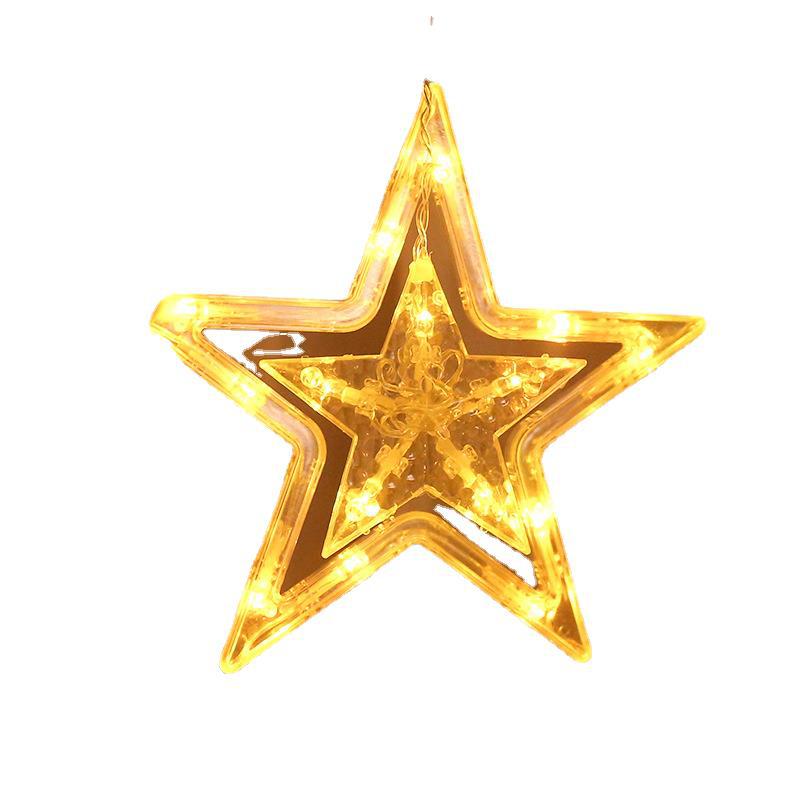 LED luz solar cadena control remoto de cinco puntas estrella cortina decorativa luz Festival de Navidad batería interior USB Star Light
