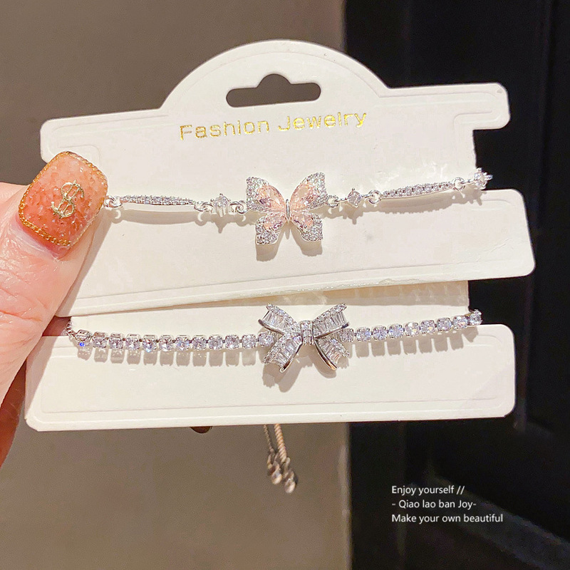 Zircon Butterfly Bracelet 2026 New Style Simple Fashion Bracelet French Retro Light Luxury High-End Jewelry for Women Wholesale Zircon Butterfly Bracelet 2026 New Style Simple Fashion Bracelet French Retro Light Luxury High-End Jewelry for Women Wholesale