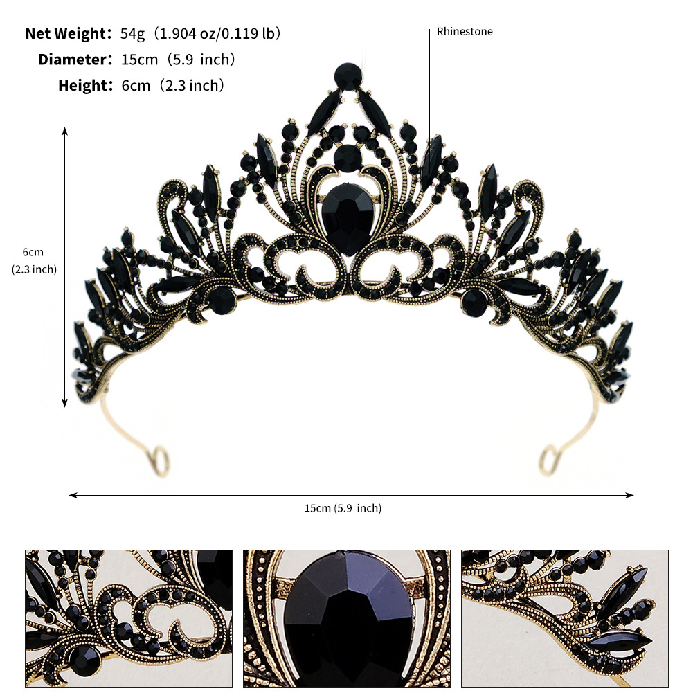 240g Weight Crown Hair Accessories Type Rhinestones, Pearl Inlay Material 1 Piece Quantity Wedding, Party Occasion Alloy Material Halloween Festival Crown Pattern Women's Gender Inlay Design Cool Style Style Halloween Cool Style Women's Crown Alloy Inlay Rhinestones Pearl Crown 30