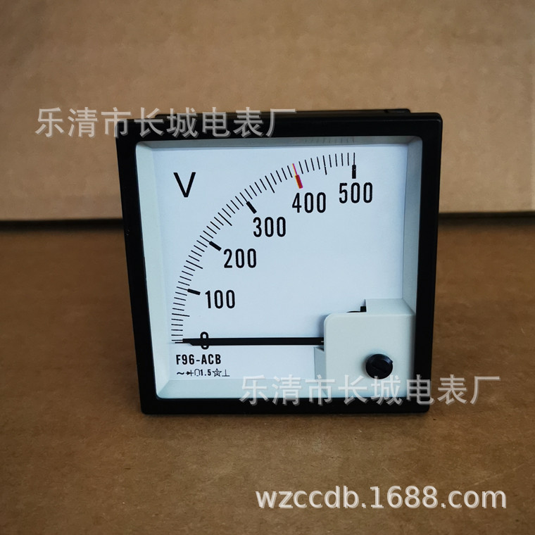 长城电表厂  F96-ACB 500V  船用表 交流电压表 90度