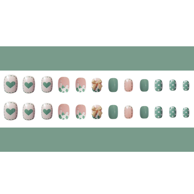 Leche de punto de onda, cuidado de arco de uñas, aire dulce y fresco para usar un parche de uñas, 24 piezas de parche de uñas falsas image 5