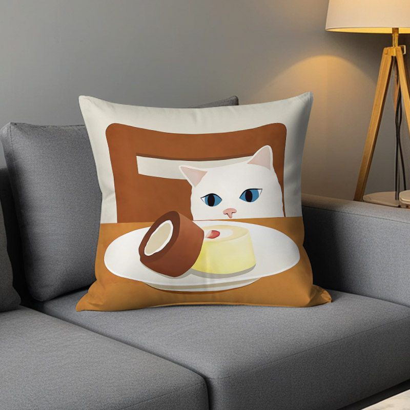 Luz de lujo nórdico simple almohada de viento naranja geométrica impresa de doble cara cojín de ventana flotante decoración sofá sala de estar almohada