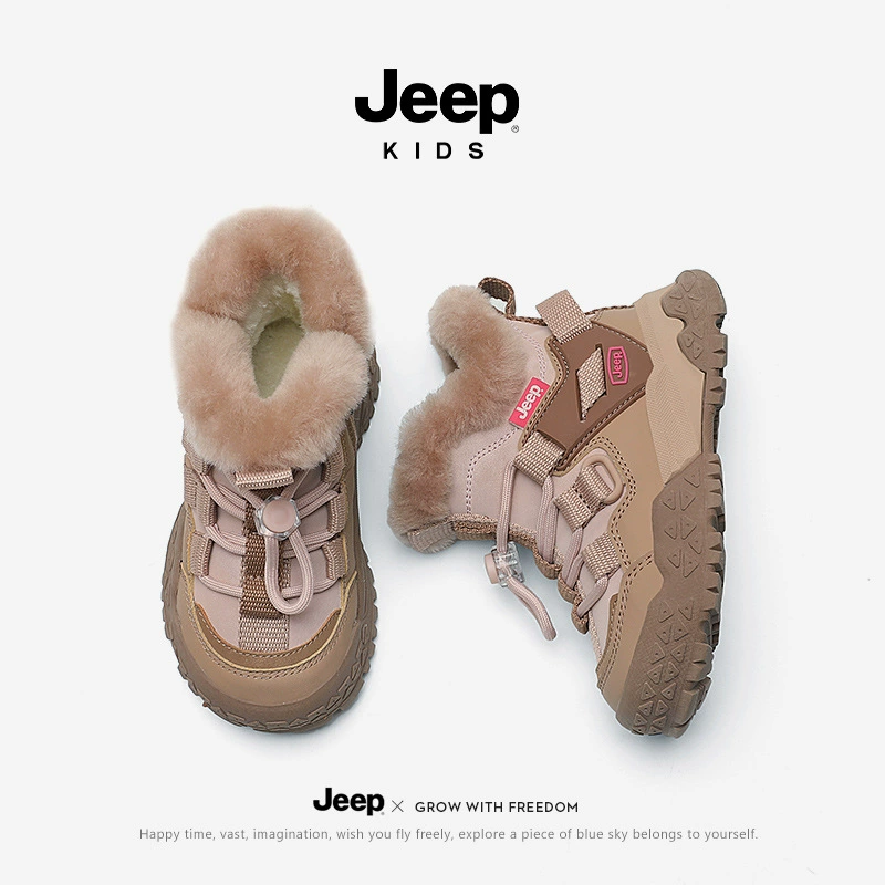 Детские тёплые ботинки (Jeep), нескользящие ботинки для лодыжки, размеры 27–37