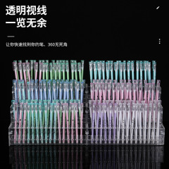 アクリル筆筒展示棚階段棚文房具店透明穴付きペンボールペン中性ペン展示棚