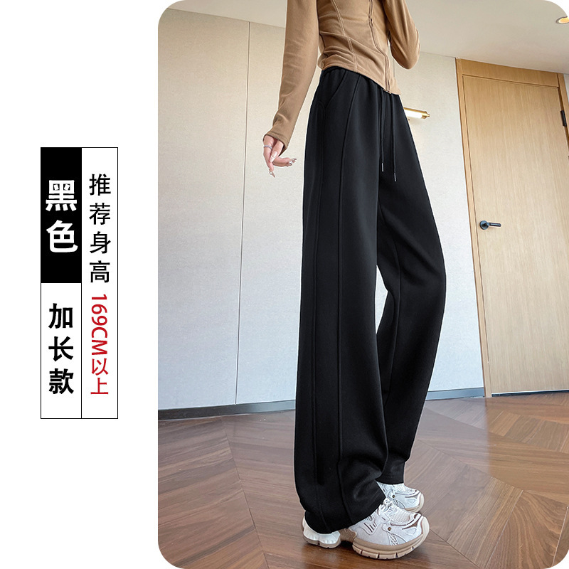 灰色运动裤女春秋夏季2025新款宽松阔腿lulu神裤高腰显瘦休闲卫裤|undefined