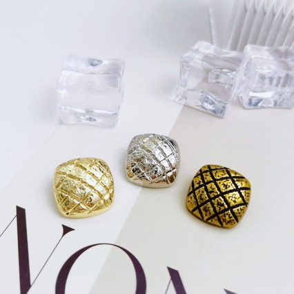 方形网格金属纽扣小香风西装外套针织毛衣大衣扣简约配件装饰钮扣