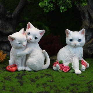 创意小猫摆件情人节礼物家居装饰仿真可爱2022新品跨境树脂工艺品