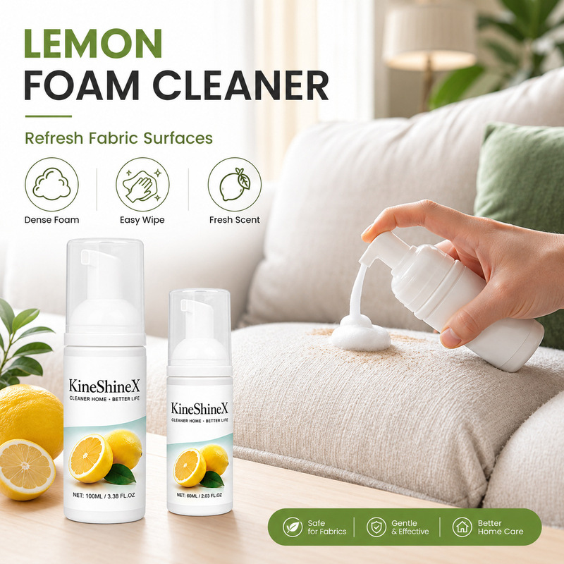 KineShineX Fragrant Foam Cleaner Lemon Scented Multi-Purpose Gentle Stain Remover for Home Kitchen and Bathroom