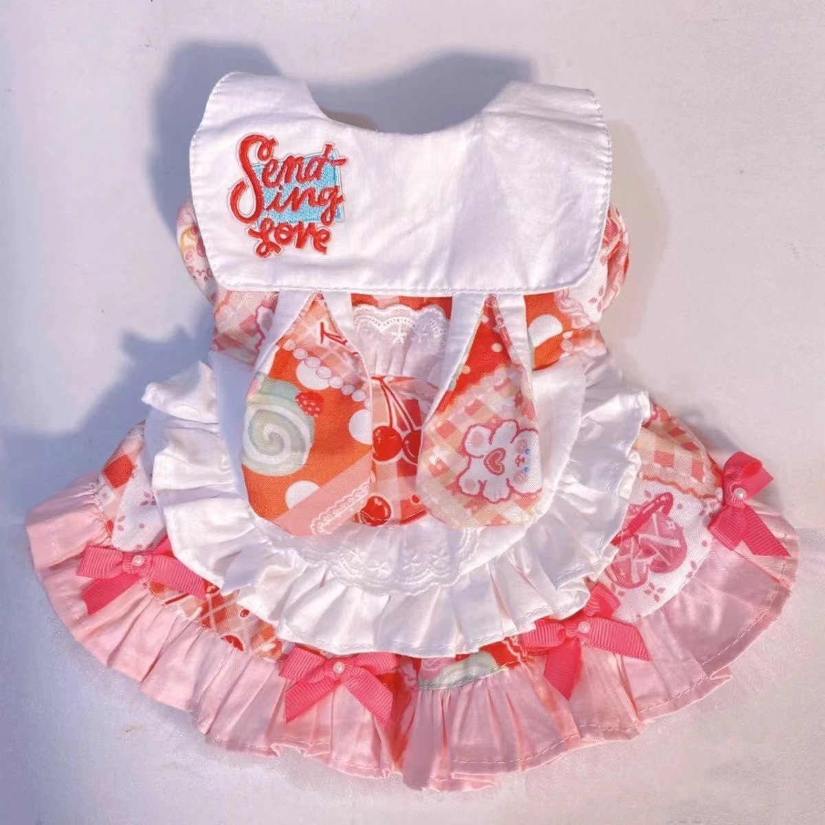 핑크 공주 베일리 달콤한 퍼프 소매 원피스 고양이 개 옷 여름 MARZISGAH 두꺼운 봄과 가을