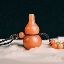 丹玉堂 新疆天然金丝玉红玉小葫芦吊坠 正品玉石福禄挂件产地厂家