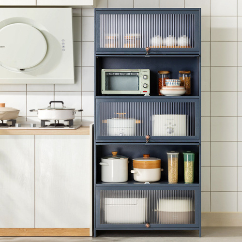 Kitchen storage cabinet, multi-layer standing shelf, household multi-functional bowl cabinet, microwave oven pot rack