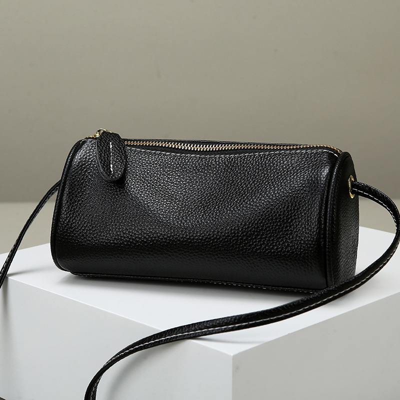 Top Grain Cowhide Leather Small Bag For Women 2026 New Pillow Bag Soft Leather Mini Shoulder Crossbody Cylinder Bag - Thumbnail 7