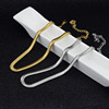 Golden fashionable chain for key bag  stainless steel, trend necklace for beloved, wholesale, 2023