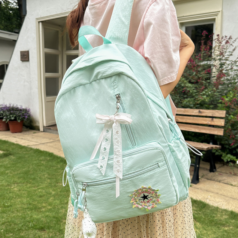 New Casual and Simple Student Sports School Bag, High-Looking Travel Backpack, Lightweight, Large-Capacity, Lazy-Style Backpack