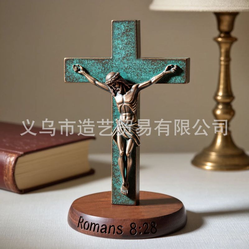 跨境热销人物十字架摆件树脂工艺品宗教用品|undefined