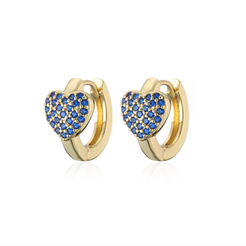 Boucles D&#39;oreilles D&#39;amour En Zirconium De Couleur Micro-incrustées De Cuivre De Style Simple display picture 7