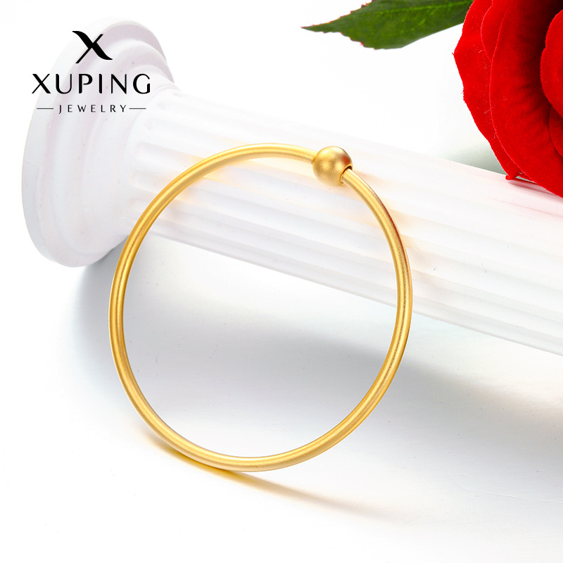 Xuping acero inoxidable chapado 24k estilo simple anillo imitación de pulsera de oro clásica lujosa joyas