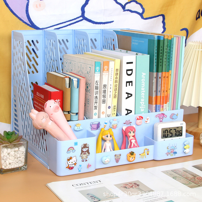 하늘색 스트립 펜 홀더