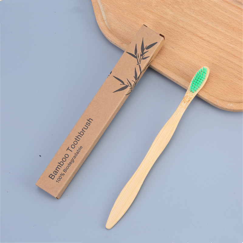 Cepillo de dientes y set de cepillos de dientes para hotel, cerdas suaves de carbón de bambú, desechables, mango de calabaza, cerdas duras, bolsa de papel de bambú, caja de papel, ecológico