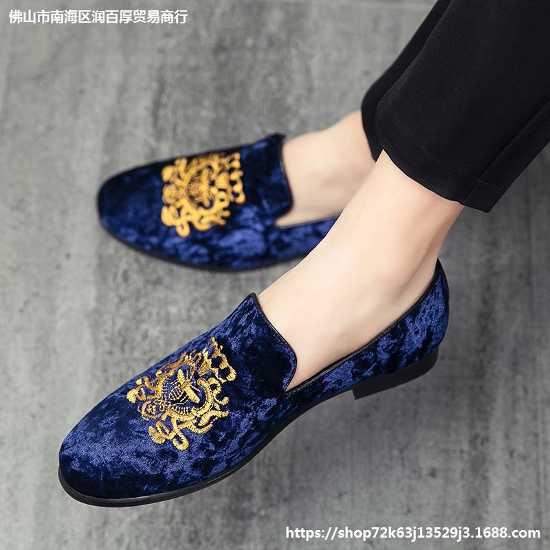 Factory direct selling leather shoes men's British business casual shoes one pedal men's loafers summer breathable suede men's shoes