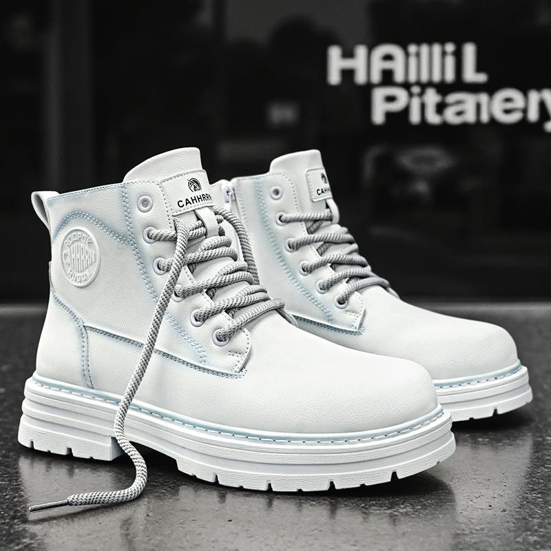 Autumn and Winter New Foreign Trade Fashion Casual Trendy Boots Thick-Soled Non-Slip Wear-Resistant Couple's Leather Martin Boots for Outdoor Use