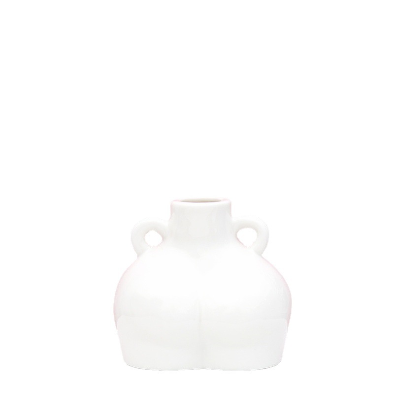 Nórdico ins cuerpo arte florero de cerámica blanco artesanía creativa casa salón flor seca arreglo decoración comercio exterior