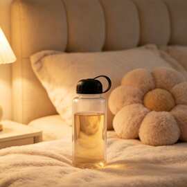 户外徒步专用 1000ml 单层广口塑料水杯宽口装冰块果汁大容量随身