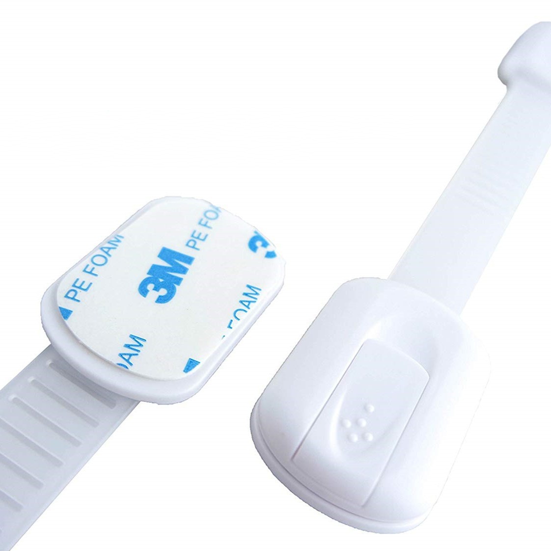 Fuentes transfronterizas Bloqueo de seguridad para bebés ajustable deslizante blanco Bloqueo curvo para niños Bloqueo de alargamiento Bloqueo de límite sin perforación