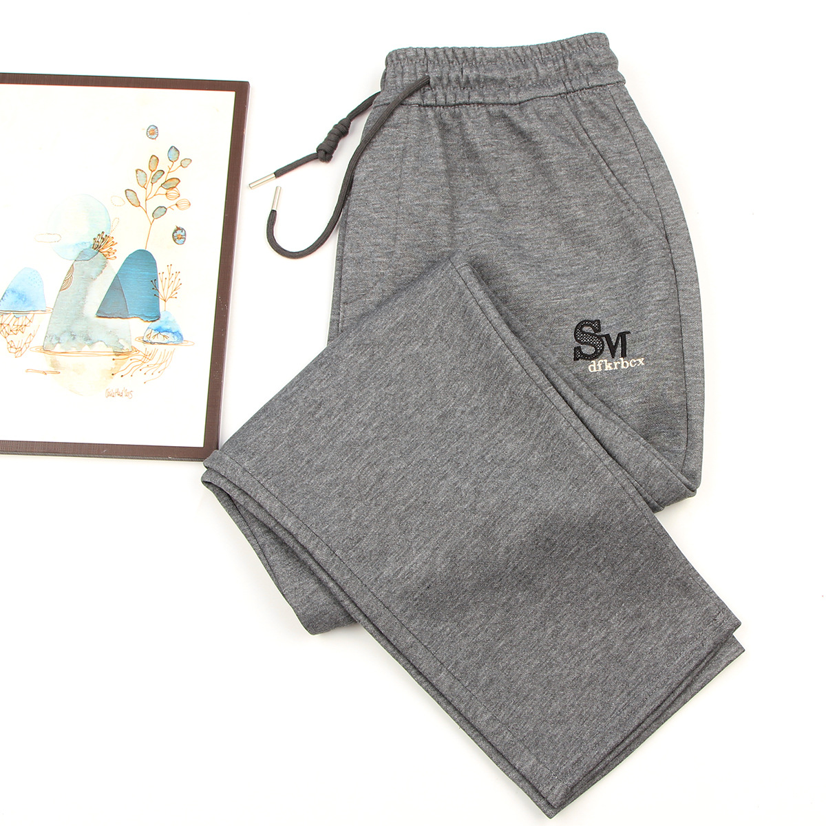 Dark gray men's cotton embroidery [autumn style] / 4xl( 47.5-67.5kg