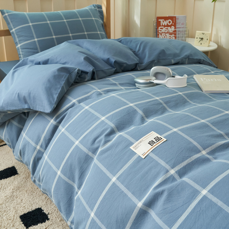 Ropa de cama de tres piezas para dormitorio de estudiantes universitarios de algodón puro 90x190 literas individuales para la apertura de la escuela secundaria