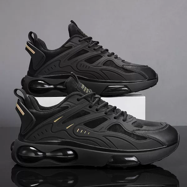 Black gold single shoes