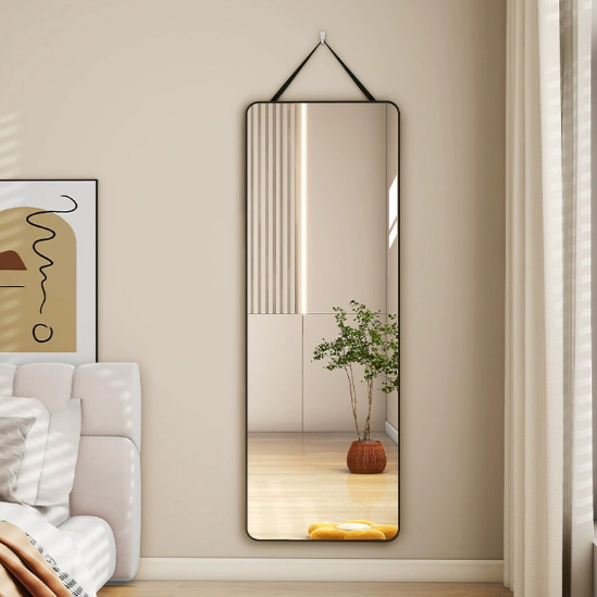 Lanyard Mirror Full-Body Wall-Mounted Mirror Bedroom Dressing Mirror Dormitory Wall-Mounted Home Glass Fitting Mirror Simple Full-Body Mirror