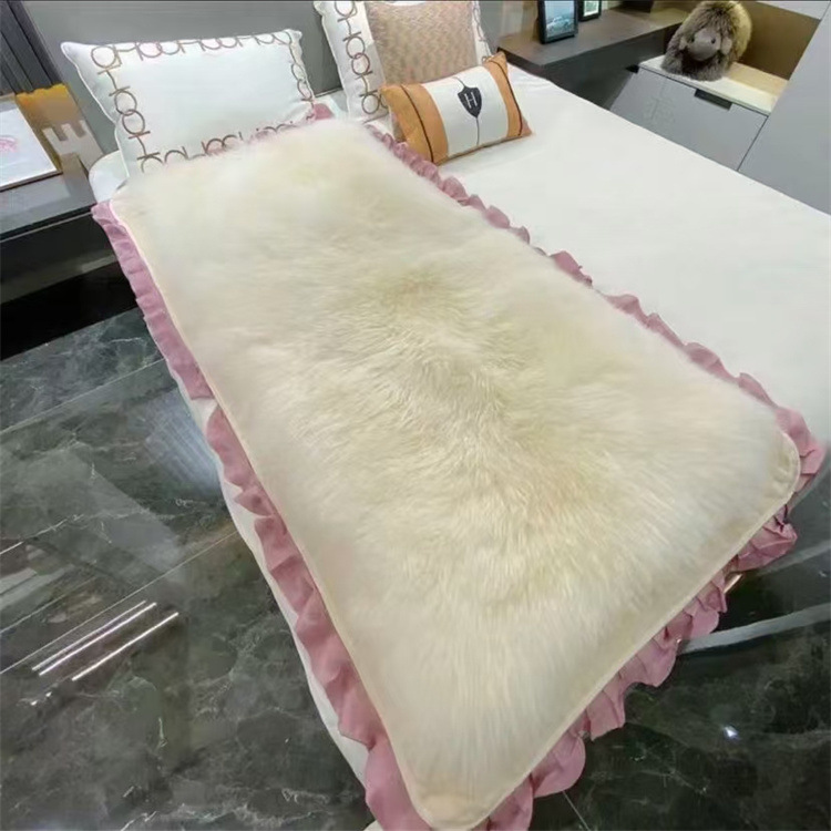 Factory wholesale long wool sheepskin mattress fur integrated warm single mattress
