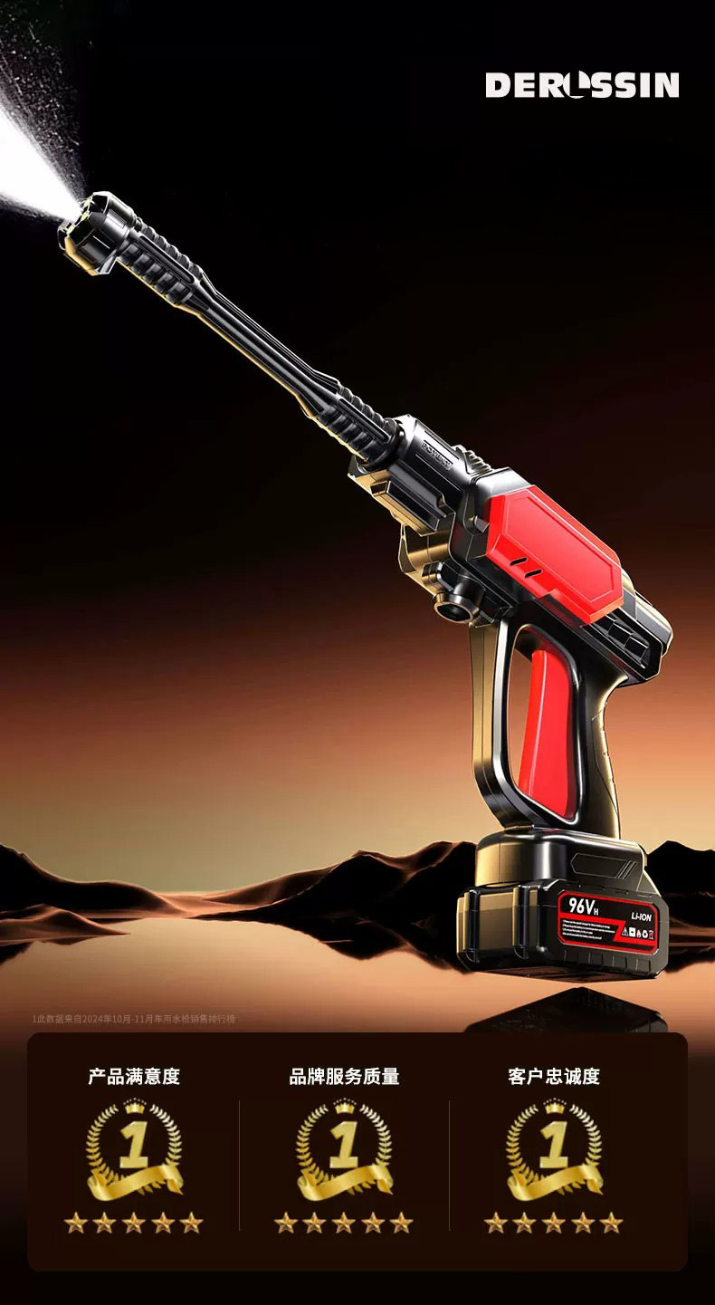New wireless car washer for home use, high-pressure water gun for cleaning air conditioners, cleaning tool for cars, rechargeable lithium battery wholesale
