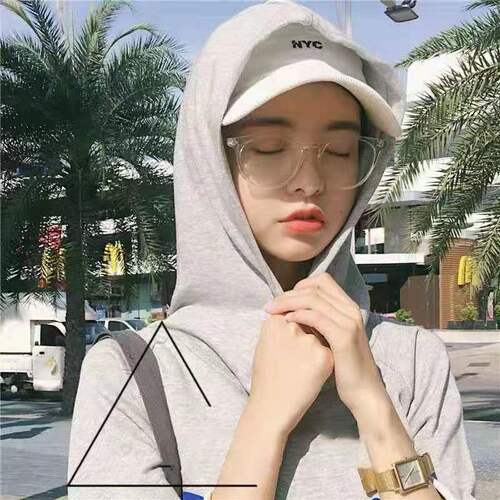 Korean Student Fashion Elliptical Nearsighted Glasses Frame Same Style Women with Prescription Lenses and Non-Prescription Flat Glasses