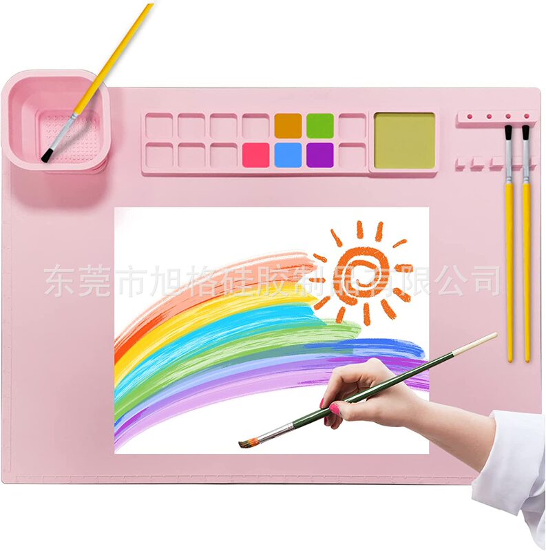 クロスボーダーお絵かきツールパッドシリコンカラーパレット子供絵画パッド幼児diy落書きシリコンペイントパッド|undefined