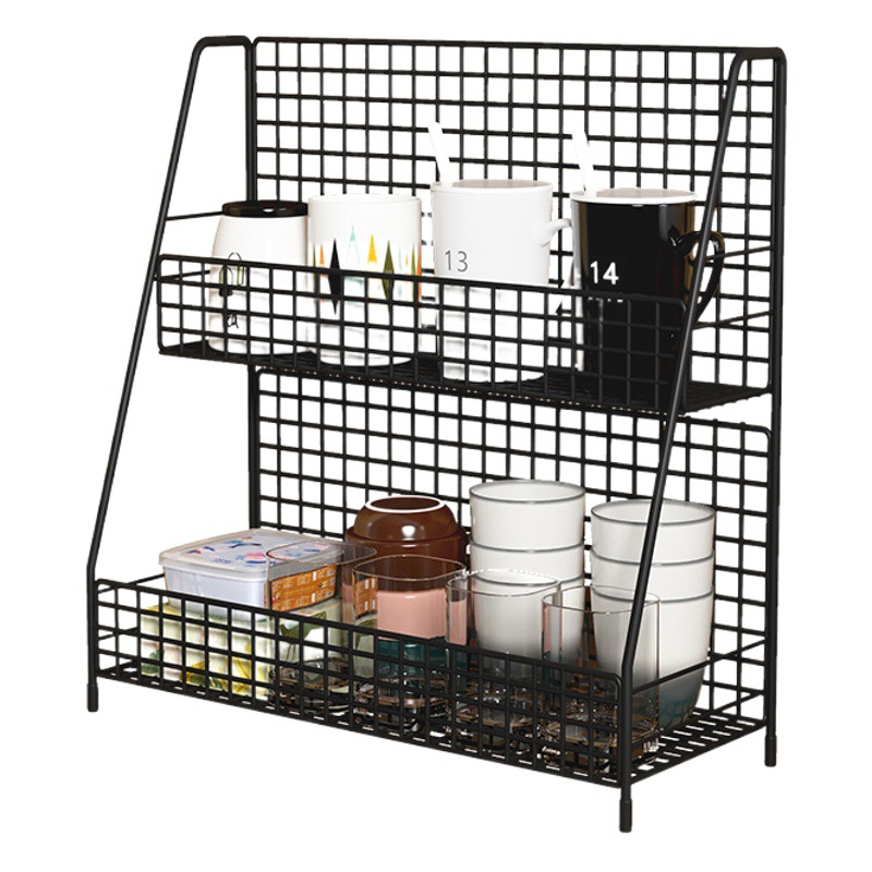Estante Escurridor de Tazas de Metal Multicapa Sin Perforación para Cocina