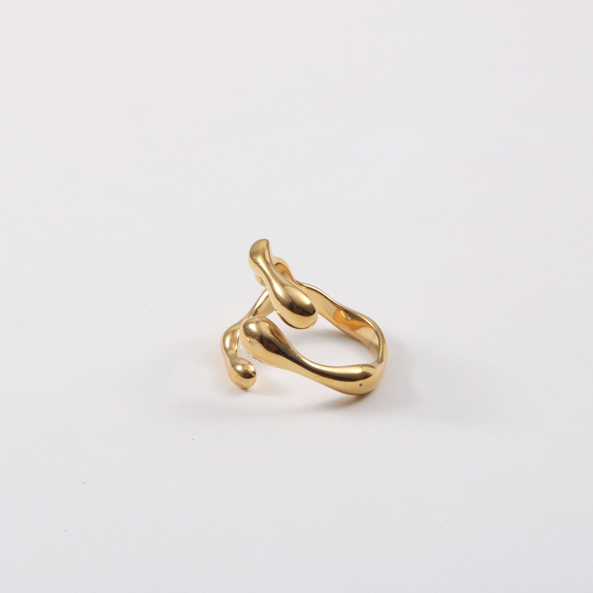 Geometric Pattern Simple Style Geometric Titanium Steel Rings 1 Piece