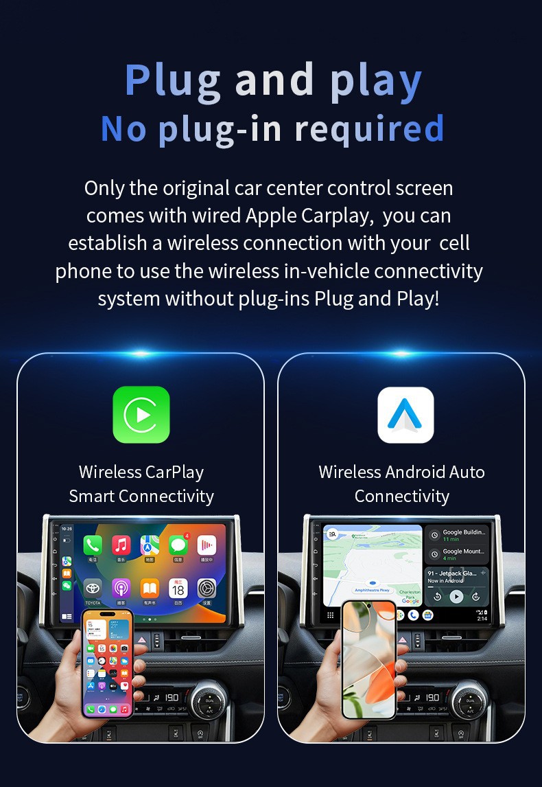 Source Factory 2-in-1 Wireless Carplay Box Android Auto Box Original Car Wired to Wireless Adapter