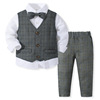 Spring classic suit jacket for boys, autumn children's set, vest, dress, 3 piece set