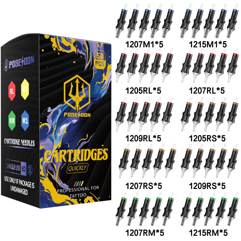 Poseidon Five Generation Tattoo Needle Disposable Tattoo One Needle 20/50 Multi-Model Mixed Amazon Hot Selling Poseidon Five Generation Tattoo Needle Disposable Tattoo One Needle 20/50 Multi-Model Mixed Amazon Hot Selling